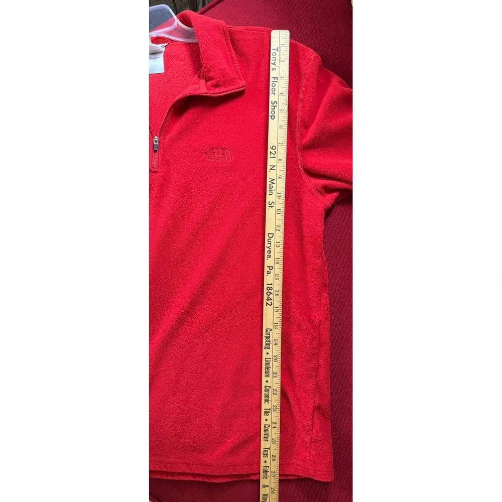 The North Face TKA 100 Mens L Red Quarter Zip Fleece Pullover Gorpcore Vintage